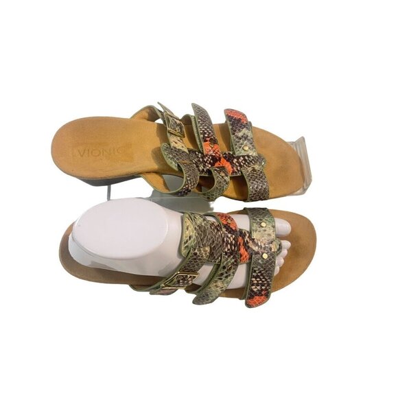 Vionic Sandals Park Radia Wedge Multi Color Snakeskin print size 9 - Picture 2 of 5
